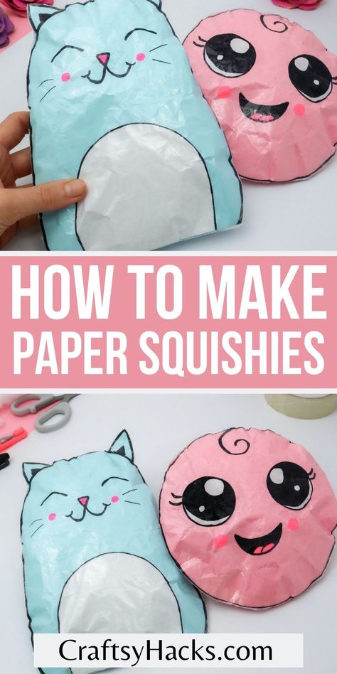 Looking for a perfect cute craft to make with children? These paper squishies might be just for that. Give these kid crafts a try with the whole family and make something cute and easy.