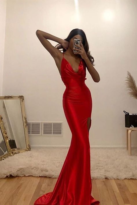 Prom Dresses, Prom Dress With Train, Prom Dresses Long, Red Prom Dress, Red Formal Dresses, Tight Formal Dresses