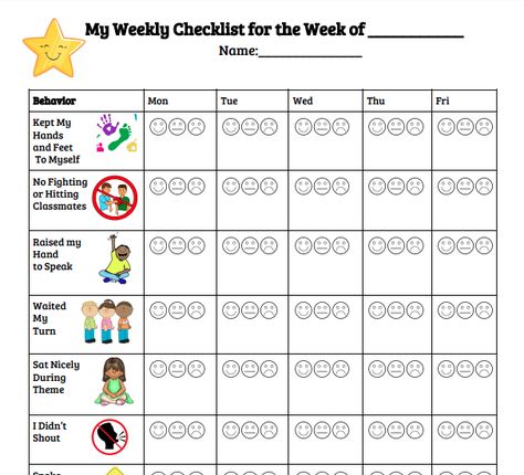 A checklist for younger students to monitor classroom behavior and communicate with parents.  Made by me, Julia1 Pre K, Diwali, Outfits, Parents, Posters, Diy, School Behavior Chart, Behavior Chart Preschool, Classroom Behavior Chart