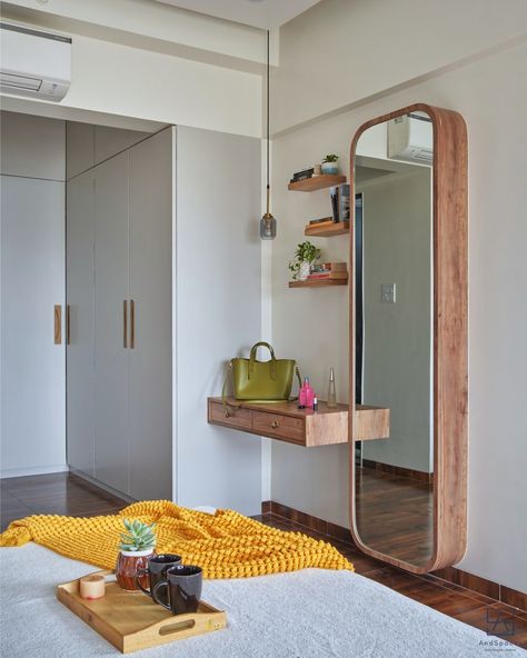 A Fusion Home Of Minimalistic Tendencies And Unfettered Design Principles | AndSpaces - The Architects Diary Home Décor, Interior, Dressing Mirror Designs, Mirror Interior Design, Bedroom Furniture, Bedroom Furniture Design, Mirror In Bedroom, Modern Mirror Wall, Mirror Design Wall