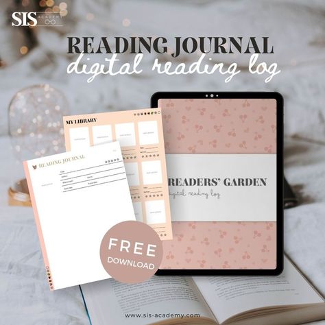 free! digital reading journal Reading, Life Planner, Reading Calendars, Reading Journal, Reading Tracker, Study Planner, Book Journal, Digital Reading, Journal Template