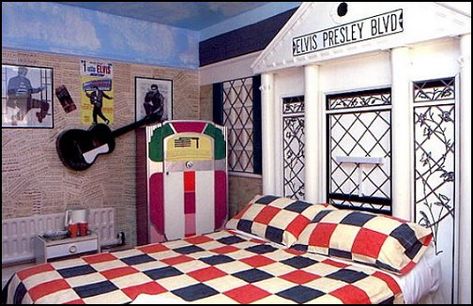 elvis presley theme bedroom Ideas, Elvis Presley, Home Décor, Architecture, 50s Bedroom Ideas, 50s Themed Bedroom, 50s Bedroom, 1950s Interior, 50s Decor