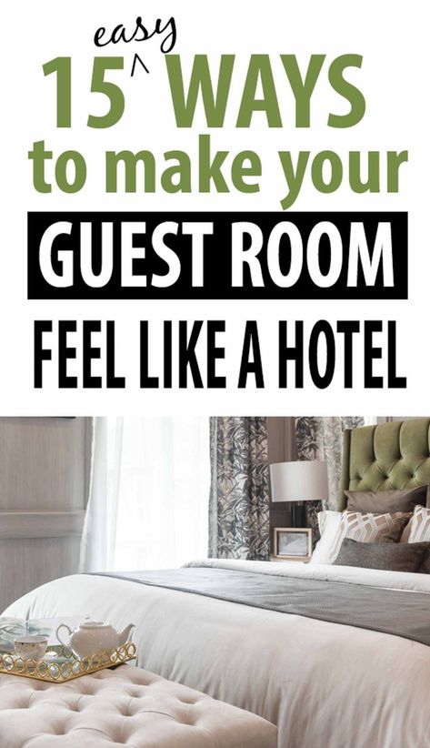 Learn all the small things you can do to make your guest bedroom feel like a 5 star hotel room...the easy way. Your out-of-town guests will be so comfortable they won't want to leave! #fromhousetohome #guestroom #homedecor #decoratingtips Ideas, Guest Bedrooms, Inspiration, Guest Room Essentials, Small Guest Bedroom, Guest Bedroom Update, Guest Bed, Guest Bedroom, Guest Room
