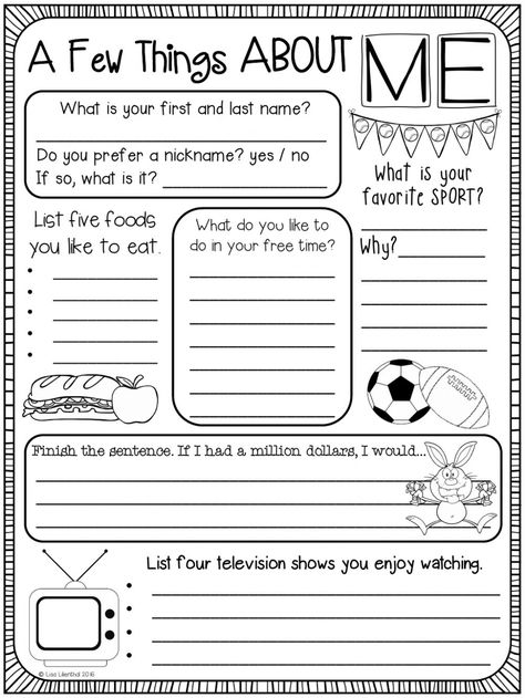 First week of school online activity for 3rd. You can do the exercises online or download the worksheet as pdf. Pre K, Primary School Education, Student Interest Survey, Student Survey, School Counseling, Student Inventory, Elementary Schools, Student Teaching, First Week Activities