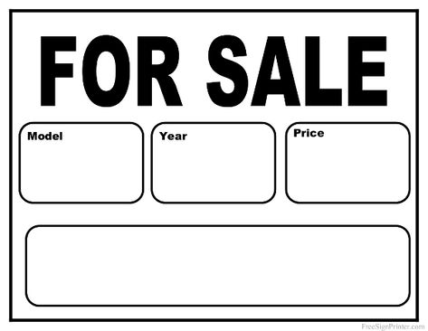 Printable- Car for Sale Sign Trucks, Ideas, Diy, Garages, Sale Signs, For Sale Sign, Yard Sale Printables, Pocket Envelopes, Yard Sale Signs