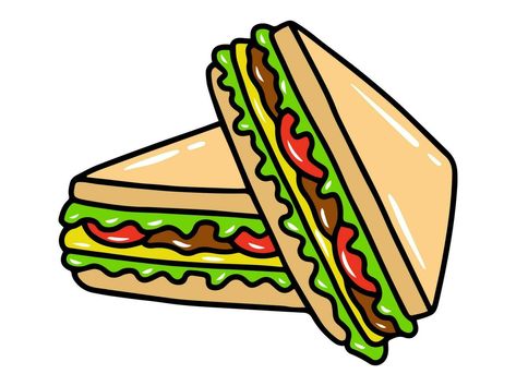 Foods, Art, Sandwiches, Doodles, Food Clipart, Coffee Clipart, Fast Food, Food, Club Sandwich
