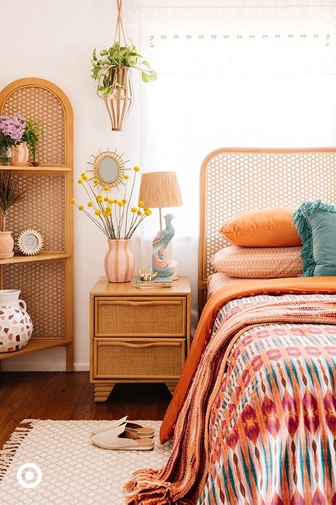 Transform your bedroom into an eclectic retreat with Opalhouse designed with Jungalow, featuring playful patterns, warm colors and a mix of textures. New and only at Target. Home Décor, Interior, Home, Colorful Bedding, Earthy Bedroom Rugs, Colorful Bedroom Furniture, Boho Bedroom Furniture, Eclectic Boho Bedroom, Eclectic Bedroom Inspiration