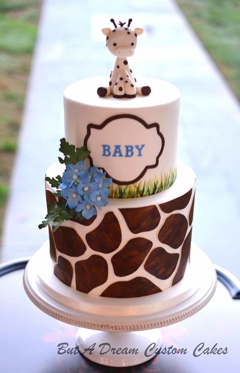 Cake, Fondant, Baby Boy Cakes, Baby Shower Cakes For Boys, Safari Baby Shower Cake, Kids Cake, Baby Shower Giraffe, Giraffe Cakes, Giraffe Baby Shower Theme