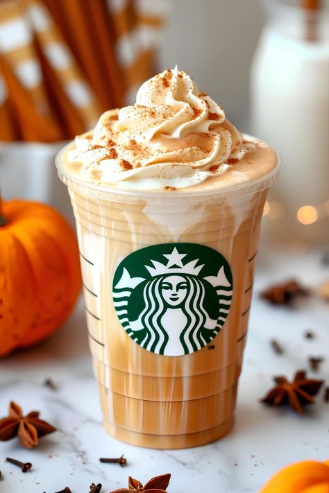 This copycat Starbucks pumpkin spice latte recipe blends espresso, milk, and autumn spice. It's easy, cozy, and captures the essence of fall in every sip. Starbucks, Smoothies, Halloween, Copycat Starbucks Pumpkin Spice Latte Recipe, Pumpkin Spice Latte Recipe Starbucks, Starbucks Pumpkin Spice Latte, Starbucks Pumpkin Spice, Iced Pumpkin Spice Latte, Pumpkin Spice Latte