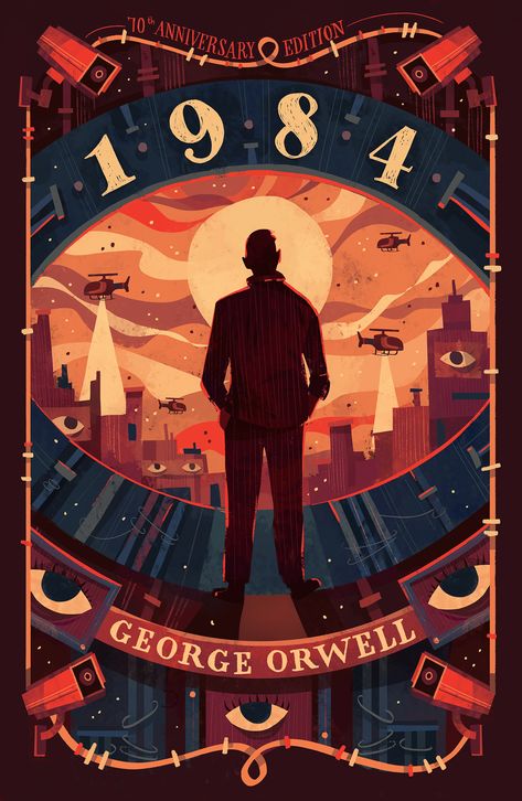 1984 by George Orwell Book Cover on Behance Book Cover Design, Science Fiction, Vintage, Films, Book Covers, Cover Design, Book Posters, George Orwell, Book Cover Art