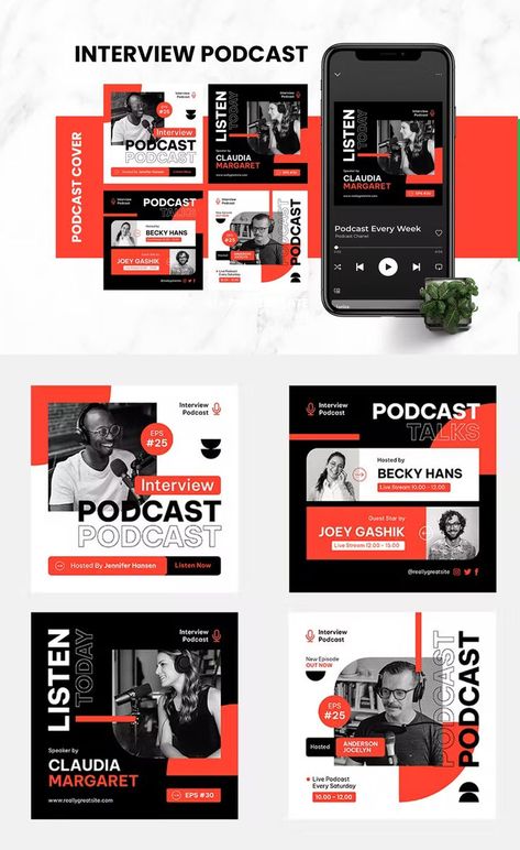 Interview Podcast Cover Template AI, PSD Social Media, Marketing And Advertising, Social Media Advertising Design, Interview, Social Media Post, Social Media Design, Social Media Template, Design Podcast, Post Design