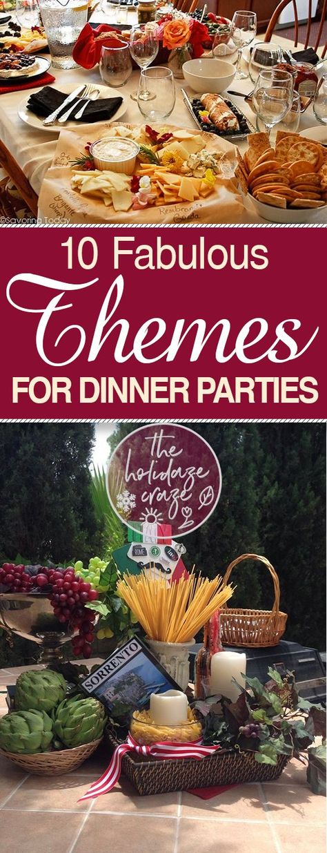 Party Ideas, Ideas, Friends, Fun Dinner Party Themes, Themed Dinner Parties, Dinner Party Themes, Fun Dinner Parties, Supper Club Theme, Birthday Dinner Party