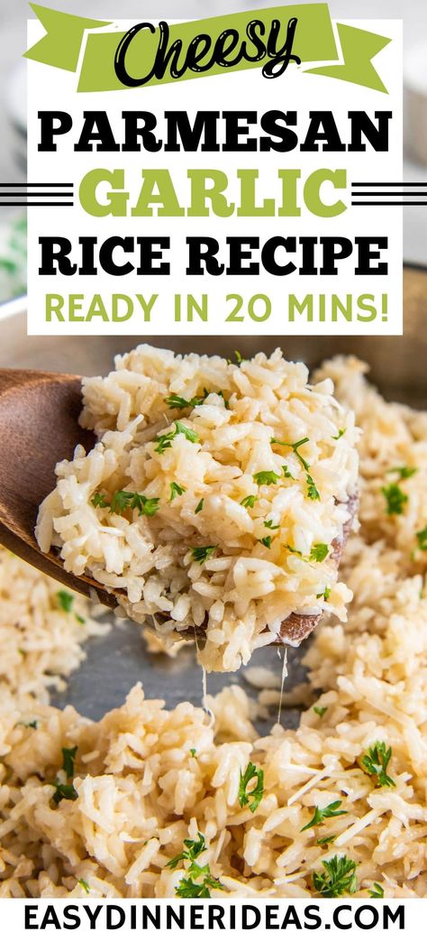 Parmesan Garlic Rice Brunch, Snacks, Pasta, Risotto, Casserole, Quinoa, Seasoned Rice Recipes, Cheesy Rice Recipes, Cheesy Rice