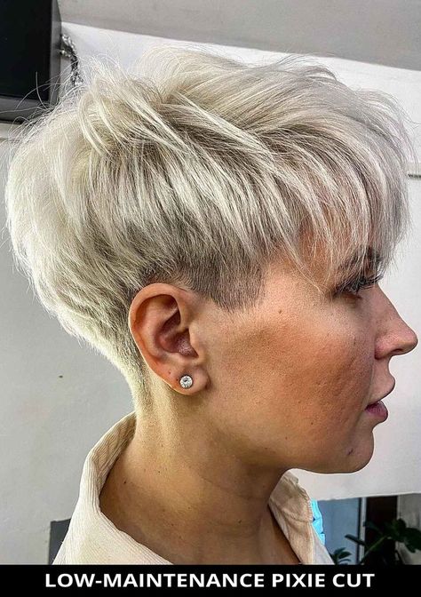 For your next hair appointment, ask for this remarkable low-maintenance pixie cut for your next hairdo! See more details for it and the rest of the 26 most chic very short pixie haircuts. // Photo Credit: @chernyshova.nataliia on Instagram Pixie Cuts, Shaved Pixie Cut, Short Hair Cuts For Women, Thin Hair Pixie, Pixie Haircut Thin Hair, Choppy Pixie Cut, Short Pixie Haircuts, Short Hair Pixie Cuts, Easy Short Haircuts