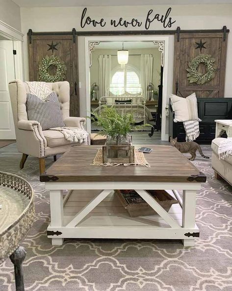 Amazing farmhouse coffee tables you'll love - Farmhousehub Living Room, Instagram, Inspiration, Ideas, Home, Sofas, Home Décor, Home Living Room, Couch