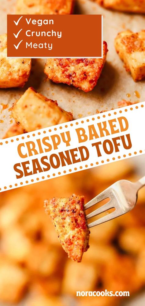 Baked Tofu Recipes Crispy, Baking Tofu In Oven, Plain Tofu Recipes, Heart Healthy Tofu Recipes, How To Cook Tofu In Oven, Tofu Recipes No Cornstarch, Oven Tofu Crispy, Bake Tofu Oven, Tofu Baked Crispy