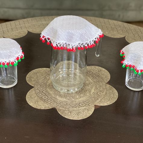 Handmade net cover with beads for your Drinks Jug or Glass
Perfect for a summer outdoor party to prevent bugs flying into your drinks.
Comes in assorted colors
Sold as set of 3. A Large cover for a jug and 2 small covers for glasses.
#drinkcover #netcover #outdoorparty #glasscover #outdoorcover #wineglasscover #winecover #PitcherCover #jugcover #Drink Protector Summer, Drinking, Camping, Outdoor, Wine Glass, Diy, Bugs And Insects, Drink Covers, Drinking Glass