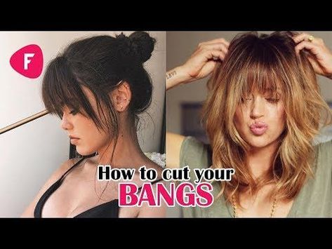 Diy Hairstyles, How To Cut Your Own Hair, How To Cut Bangs, How To Cut Fringe, Diy Haircut, How To Style Bangs, Cut Bangs Tutorial, Hairstyles With Bangs, Long Fringe Hairstyles