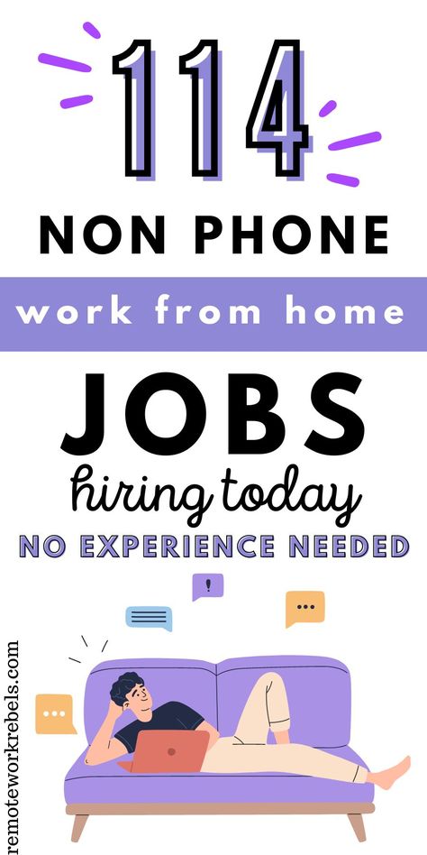 114 non phone work from home jobs hiring today no experience needed. Are you looking for entry level work from home jobs? Click on this pin and start applying to many remote jobs today. Diy, Legitimate Work From Home, Legit Work From Home, Online Jobs From Home, Work From Home Careers, Work From Home Jobs, Part Time Jobs, Work From Home Companies, Self Employed Jobs