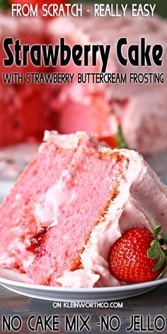 Cake Recipes With Cake Mix Boxes, Best Ever Strawberry Cake, Strawberry Cake Birthday, Easy Strawberry Cake Recipe, Strawberry Cake Mix Recipes, Easy Strawberry Cake, Strawberry Cake From Scratch, Strawberry Cake Recipe, Homemade Strawberry Cake