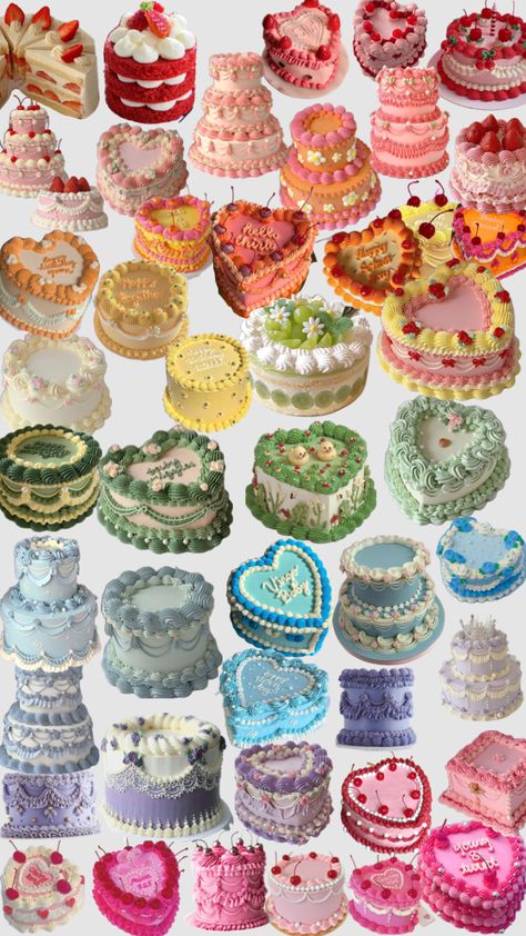 Vintage cakes Mini Cakes, Diy, Cake, Ideas, Cute Cakes, Pinterest Cake, Korean Cake, Cakes, Cute Birthday Cakes