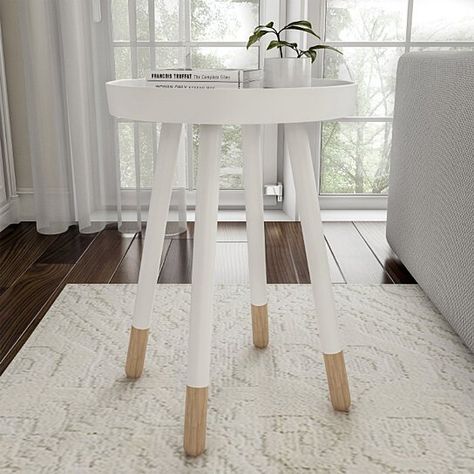 Buy White End Table Round Mid-Century Modern Wooden Contemporary Decor Display and Home Accent Table by Destination Home on Dot & Bo Home Accents, Home, Home Décor, Bedside Night Stands, End Tables, White End Tables, Home Decor, Side Table, Bed Bath And Beyond