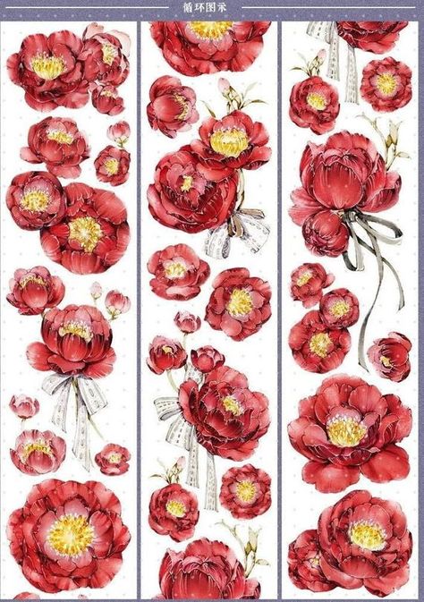Washi tape samples,washi tape, cute tape, masking tape,deco tape | Blooming Camellia, Red Flowers Washi Tape PET Tape，50mm Width1.Special Oil Washi tape, have back paper50mm width, 55cm/ loop2.White Ink foil Glossy PET tape, have back paper50mm width, 55cm/ loopSample size：1pc=50cm2pcs=100cmOrders with multiple quantities of the same washi sample design will be wrapped together------------------------------------------------------Promotion:Order amount >$20, you can get a free gift packOrder Printable Scrapbook Paper, Scrapbook Stickers, Printable Stickers, Cute Stickers, Washi Tape Set, Masking Tape, Planner Stamps, Bullet Journal Design Ideas, Wood Stamp