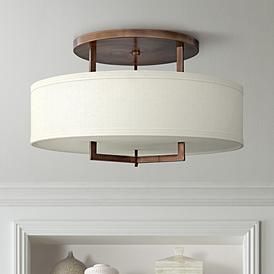 Hinkley Hampton 26" Wide Brushed Bronze Ceiling Light Home Décor, Bulb, Ceiling Lights, Lamps Plus, Bronze Finish, Ceiling, Hinkley, Brushed Bronze, Linen Shades