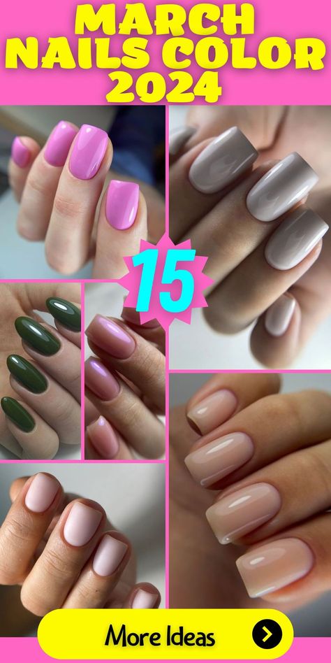 Simple Yet Trendy Nail Ideas for March 2024: In March 2024, simple yet trendy nail ideas will dominate. Think single-color manicures in trendy winter shades like deep blue or emerald green, perfect for those who prefer a clean and straightforward look. These colors will be stunning on all nail types, including stiletto and ballerina nails. Winter, Manicures, Spring Nail Colors, Nail Color Trends, Nail Designs Spring, Nail Colors, Dip Gel Nails, Nail Trends, Latest Nail Trends