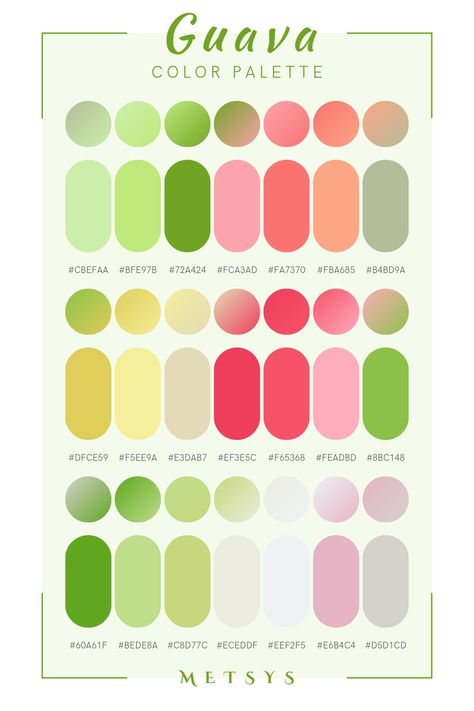 { #colorpalette #colors #designers #green #pink #guava #fruit } Art, Colour Palettes, Color Palette Pink, Color Palette Green, Color Palettes, Color Palette, Pantone Color, Colour Pallete, Colour Pallette