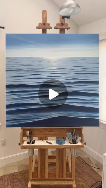 Instagram, Waves, Abstract Painting Techniques Acrylic, Abstract Ocean Painting, Abstract Painting Techniques, How To Paint Waves, Ocean Waves Art, Seascapes Art, Watercolour Tutorials