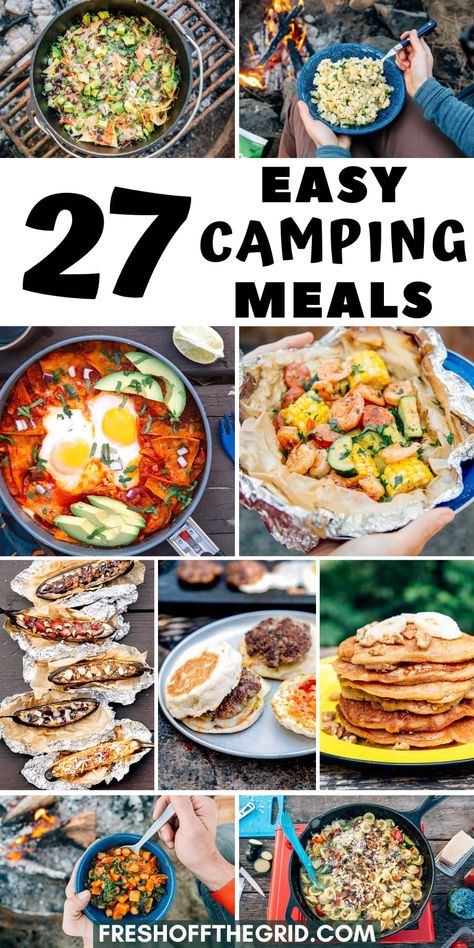 Camping Menu, Camping Appetizers, Canping, Campimg, Camping Meal Planning, Camping Food Make Ahead, Best Camping Meals, Camping Breakfast, Camping Dinners