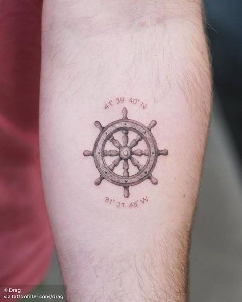 Tattoo, Piercing, Tattoo Designs, Tattoos, Art, Hand Tattoos, Nautical Compass Tattoo, Boat Tattoo, Ship Wheel Tattoo