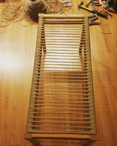 How to Create a Danish-Cord Seating Surface - Core77 Woodworking Projects, Upcycling, Handmade Furniture, Diy Furniture, Woven Furniture Design, Furniture Diy, Handmade Furniture Design, Woven Chair, Wood Furniture