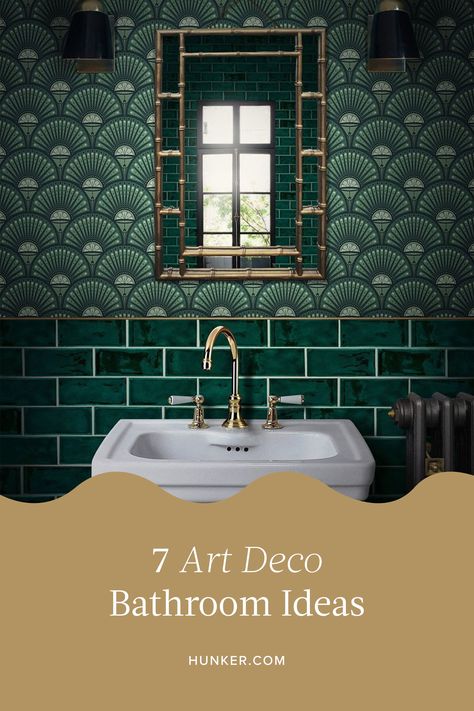 Bath, Bathroom Interior, Bathroom Ideas, Home Décor, Bathrooms Inspiration, Bathroom Styling, 1920s Bathroom Ideas, Art Deco Bathroom Vanity, Bathroom Style
