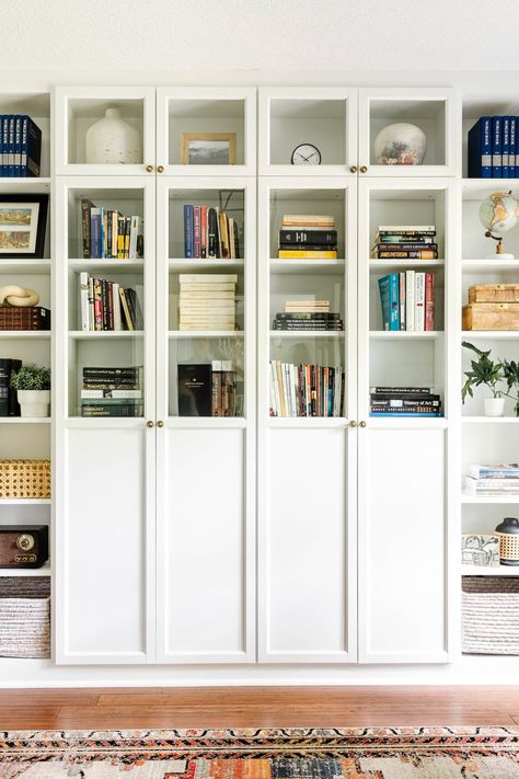 20 office design ideas for the best home office setup to increase your productivity when working from home. Home Office, Interior, Bookshelves, Ikea, Home Office Space, Home Office Setup, Built In Bookcase, Ikea Built In, Built Ins