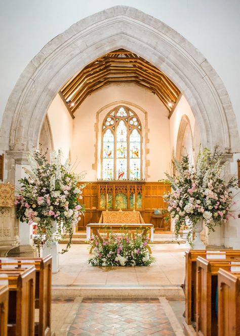A Soft Pink Spring Wedding at Hedsor House – All For Love London Church Ceremony, Church Wedding, Church Wedding Ceremony, Church Flowers, Church Wedding Decorations, Courthouse, Chapel Wedding, Ceremony Decorations, Church Decor