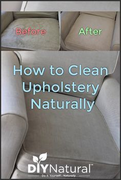 Learn how to clean upholstery naturally with this DIY upholstery cleaner. The DIY cleaner works great and the ingredients are inexpensive. How To Clean Furniture, Homemade Upholstery Cleaner, Diy Upholstery Cleaner, Upholstery Cleaner, Cleaning Upholstery, Furniture Cleaner, Diy Cleaning Products, Deep Cleaning Hacks, Clean Couch