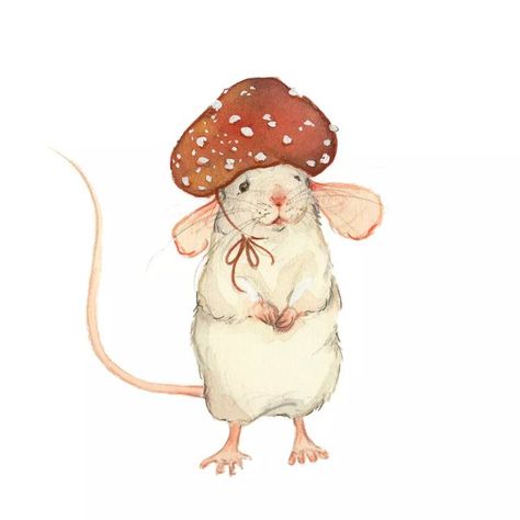 Illustrators, Mice, Art, Animals, Mushroom Art, Mushroom Drawing, Mouse Illustration, Mouse Drawing, Autumn Animals