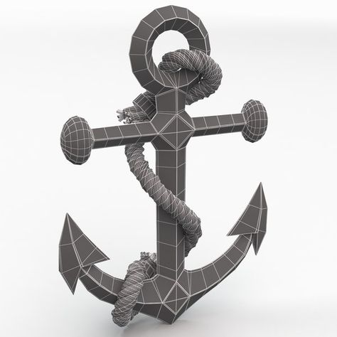 3d anchor model Geometry, Sculptures, 3d, Animation, Texture, 3d Model, Polygon, Objects, Pattern