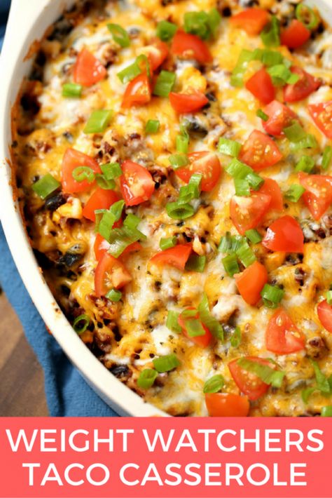 Weight Watchers Friendly Taco Casserole Recipe - 1 Smart Point FREESTYLE | Slap Dash Mom Casserole Recipes, Sour Cream, Sandwiches, Mexican Food Recipes, Healthy Recipes, Weight Watchers Chicken, Taco Casserole, Weight Watchers Casserole, Weight Watchers Meals Dinner