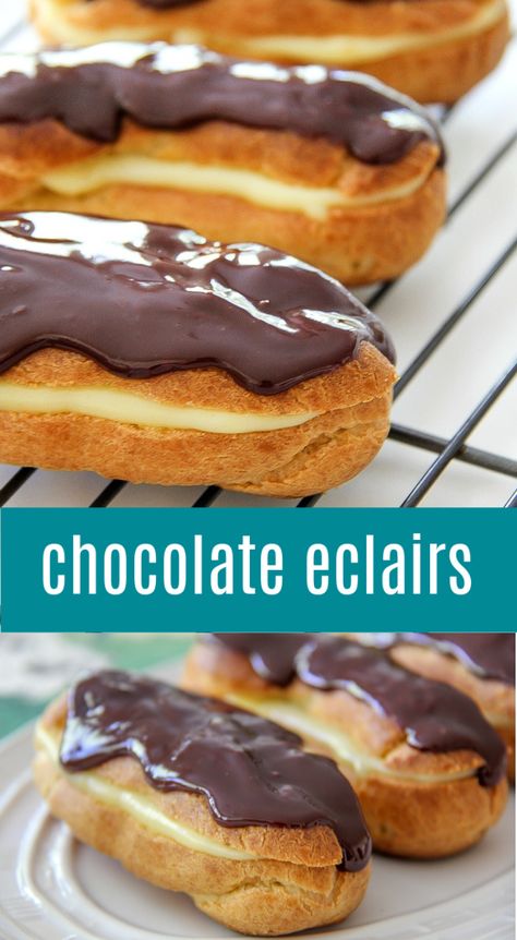 Desserts, Chocolate Desserts, Nutella, Cake, Biscuits, Dessert, Chocolate Eclairs, Homemade Chocolate, Chocolate Eclair Recipe
