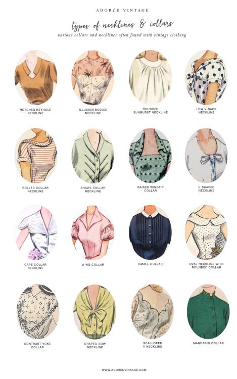Guide to Vintage Collars and Necklines*You can find the Guide to... | TrueBlueMeAndYou: DIYs for Creative People | Bloglovin’ Couture, Fashion, Clothing Guide, Clothes Design, Blouse Vintage, Fashion Terms, Style, Fashion Dictionary, Vintage Dresses