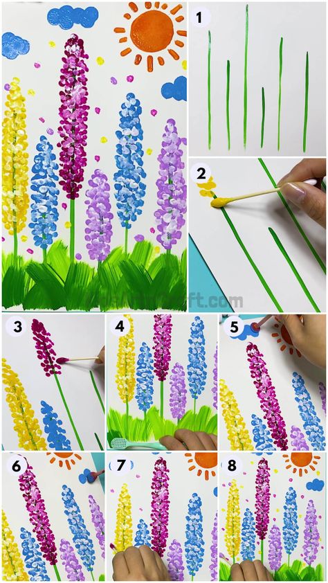 Colorful Trees Painting – Step by Step Tutorial - Kids Art & Craft Water Colour Painting For Kids, Painting Activities, Easy Painting For Kids, Painting Projects For Kids, Painting Ideas Preschool Art Activities, Painting For Kids, Painting Ideas For Toddlers, Spring Painting For Kids, Painting For Preschoolers