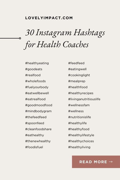 Fitness, Coaching, Instagram, Health Hashtags, Health Coach Business, Health Coach, Wellness Coaching Business, Health And Wellness Coach, Social Media Hashtags