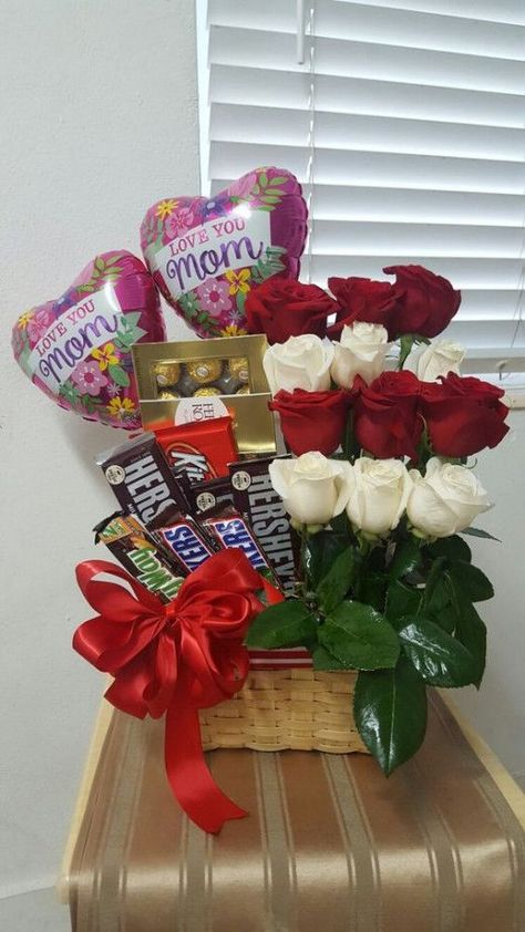 Valentine's Day, Arreglos Florales, Flower Box Gift, Gift Bouquet, Valentine Gift Baskets, Flower Gift, Dia De Las Madres Regalos, Valentines, Mother's Day Gift Baskets