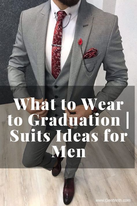 Graduation day is coming soon? If you are perplexing over, what to wear for graduation. A suit is the most popular way to dress up for graduation day: choose a black, blue, or gray suit, add a white shirt and your favorite color of bold printed tie and shoes. Crazy socks will also add a fancy touch to your outfit. Suits, Outfits, Popular, Men Graduation Outfit, Graduation Suits, Graduation Suit, Graduation Outfit Ideas University, Graduation Outfit College, Grad Suits