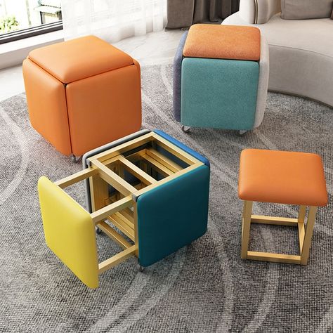 Chair With Storage, Sofa Table Design, Stackable Chairs, Cube Chair, Foldable Stool, Modular Chair, Stackable Stools, Foldable Chairs, Folding Stool