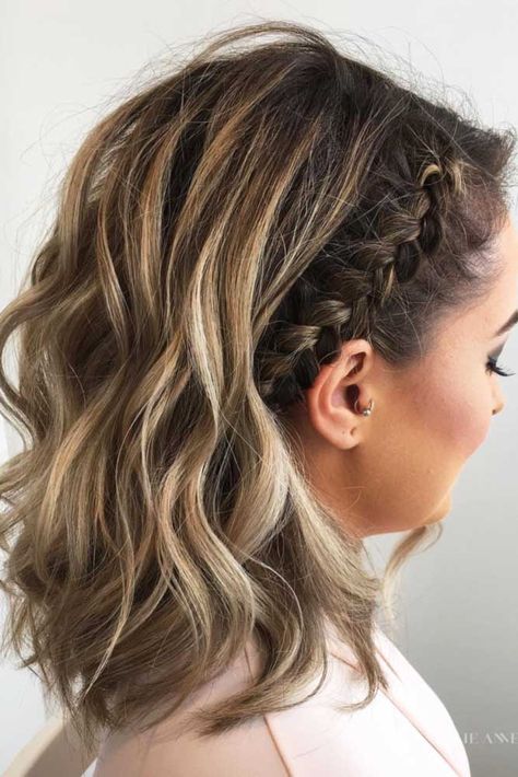 Charming Braided Hairstyles for Short Hair ★ See more: http://lovehairstyles.com/braided-hairstyles-for-short-hair/ Wedding Hairstyles, Long Hair Styles, Bridesmaid Hair, Braided Hairstyles, Braids For Short Hair, Cute Braided Hairstyles, Short Hairstyle, Pretty Hairstyles, Curly Hair Styles