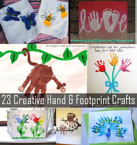 23 Cute and Adorable Craft Ideas using Handprints and Footprints. Handprint and footprint craft ideas for kids! #kidscrafts Toddler Crafts, Pre K, Projects For Kids, Crafty Kids, Crafts For Kids To Make, Childrens Crafts, Crafts For Kids, Kids Crafts, Craft Activities